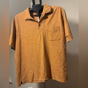 Dockers Men's Orange Striped Polo Shirt